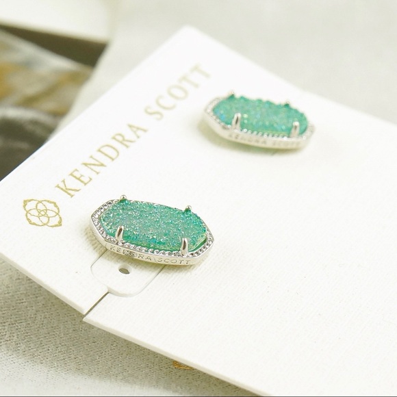 Orecchini A Perno Kendra Scott Ellie Neri Drusy, Tono Canna Di Fucile, Nuovi Con Etichette - Foto 4